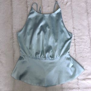 Beautiful turquoise satin blouse from Sydney, Australia. Size small.